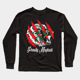 Proud Maghreb Moroccan Flag Atlas Lion Soccer Gift Long Sleeve T-Shirt